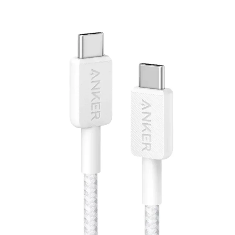 کابل تایپ سی به تایپ سی 60 وات روکش کنفی انکر مدل Anker 322 USB-C A81F6 طول 1.8 متر