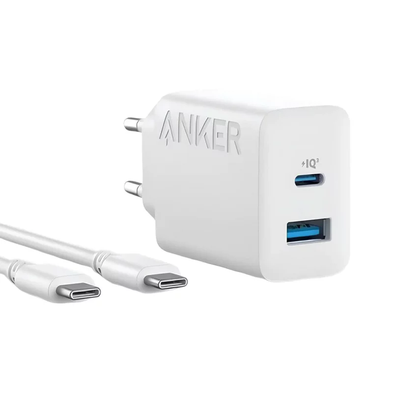 شارژر 2 خروجی 20 وات با کابل تایپ سی انکر مدل Anker 2-Port USB-C B2348