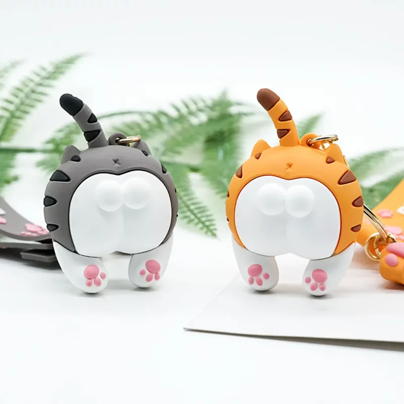 جاسوییچی جاکلیدی سلیکونی فانتزی مدل پشت گربه کیوت