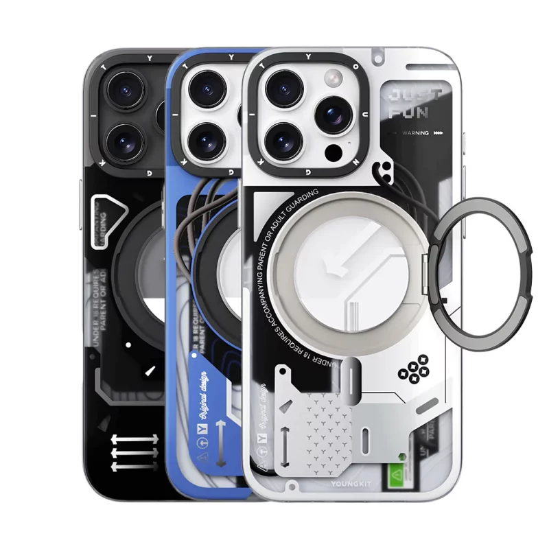 کاور مگ سیف پایه هولدر آیفون 16 پرو یانگ کیت CyberPunk 360° Spin MagSafe iPhone 16 Pro