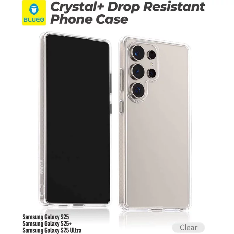 کاور شفاف ضد ضربه 3 لایه اس 25 اولترا سامسونگ بلوئو BLUEO Crystal+ Samsung S25 Ultra