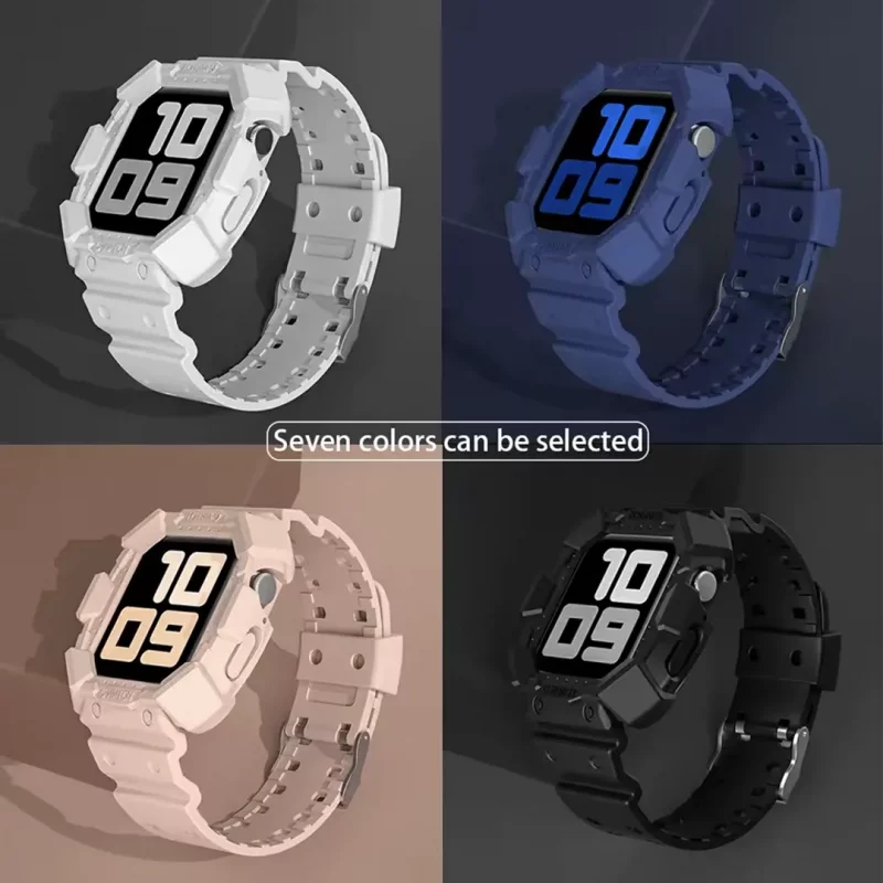 بند اپل واچ و گارد محافظ بدنه طرح جی شاک G-Shock