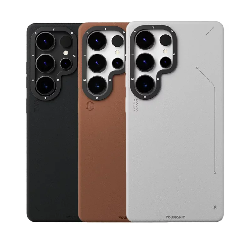 کاور ( قاب ) مگ سیف چرمی اس 25 اولترا سامسونگ یانگ کیت Youngkit Simple Matte Leather MagSafe S25 Ultra