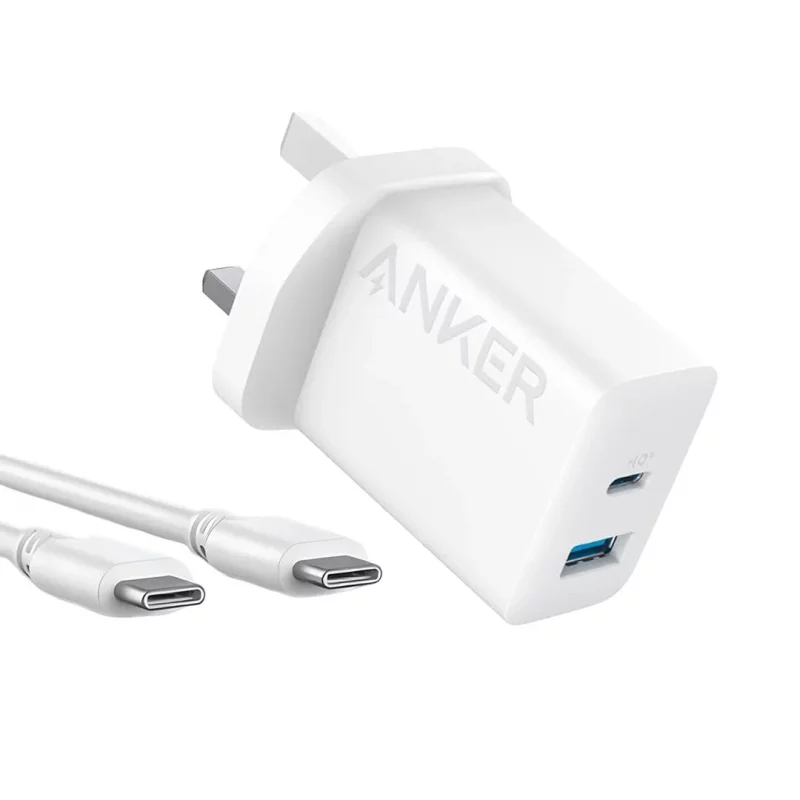 شارژر انکر 2 خروجی 20 وات با کابل تایپ سی Anker Select USB-C B2348 سه شاخه