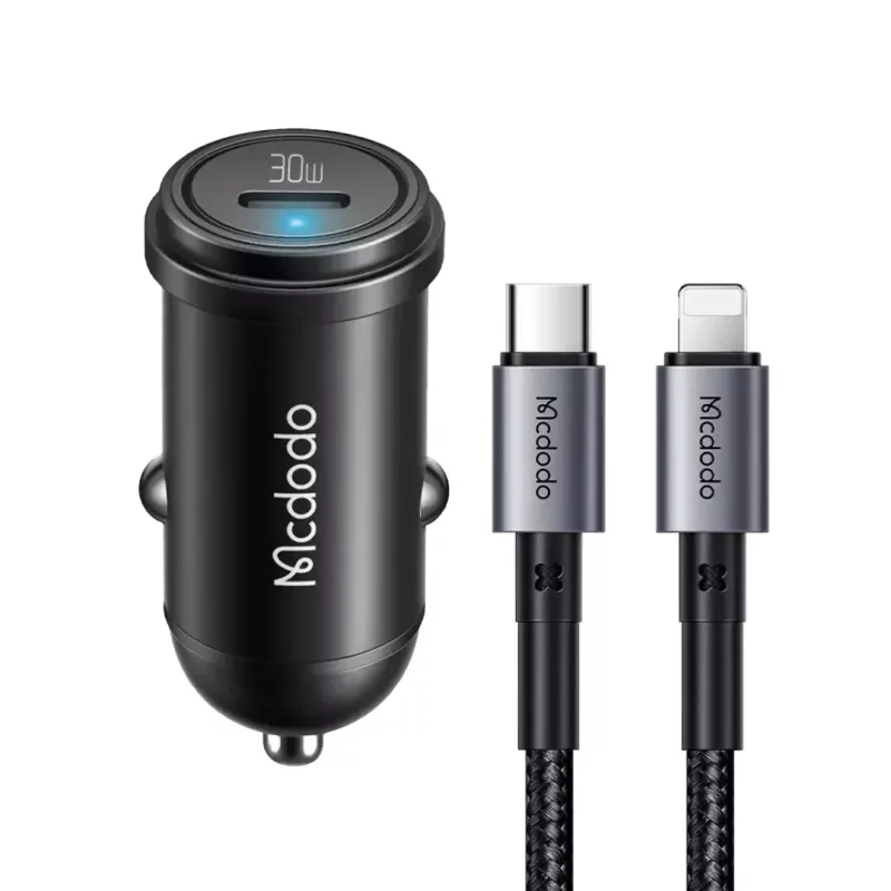 شارژر فندکی با کابل شارژ آیفون لایتنینگ 30 وات مک دودو Mcdodo CC-7492