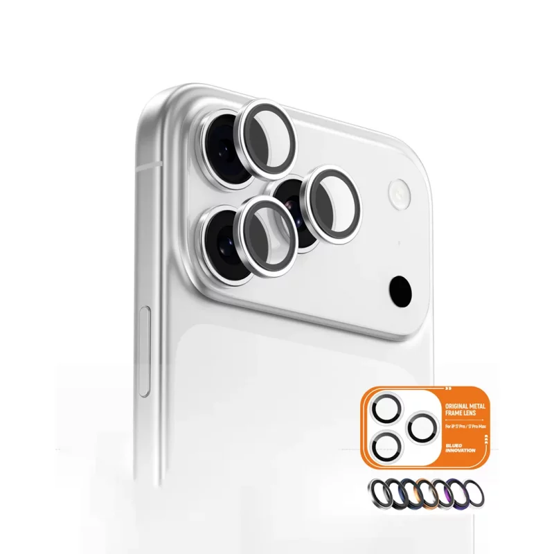 محافظ لنز دوربین آیفون 17 پرو و 17 پرو مکس بلوئو BLUEO Metal Frame iPhone 17 Pro/17 Pro Max