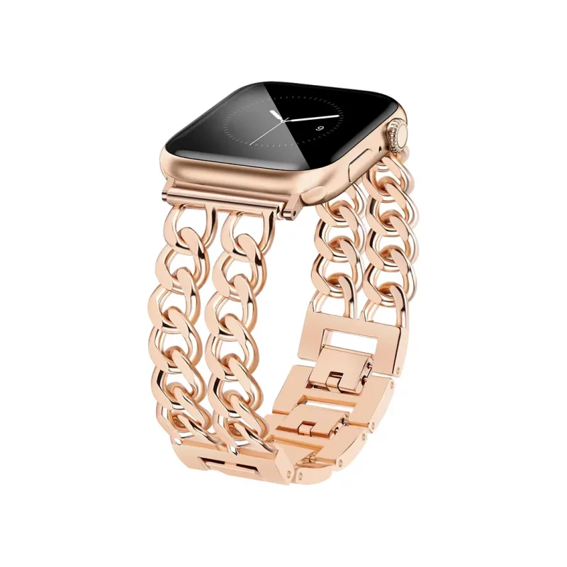 بند اپل واچ کارتیه فلزی طرح زنجیری دو ردیف - تمامی سایزها - رنگ بندی