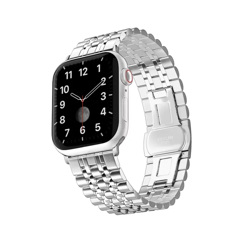 بند اپل واچ فلزی استیل 7 بید طرح رولکسی - تمامی سایزها - رنگ بندی