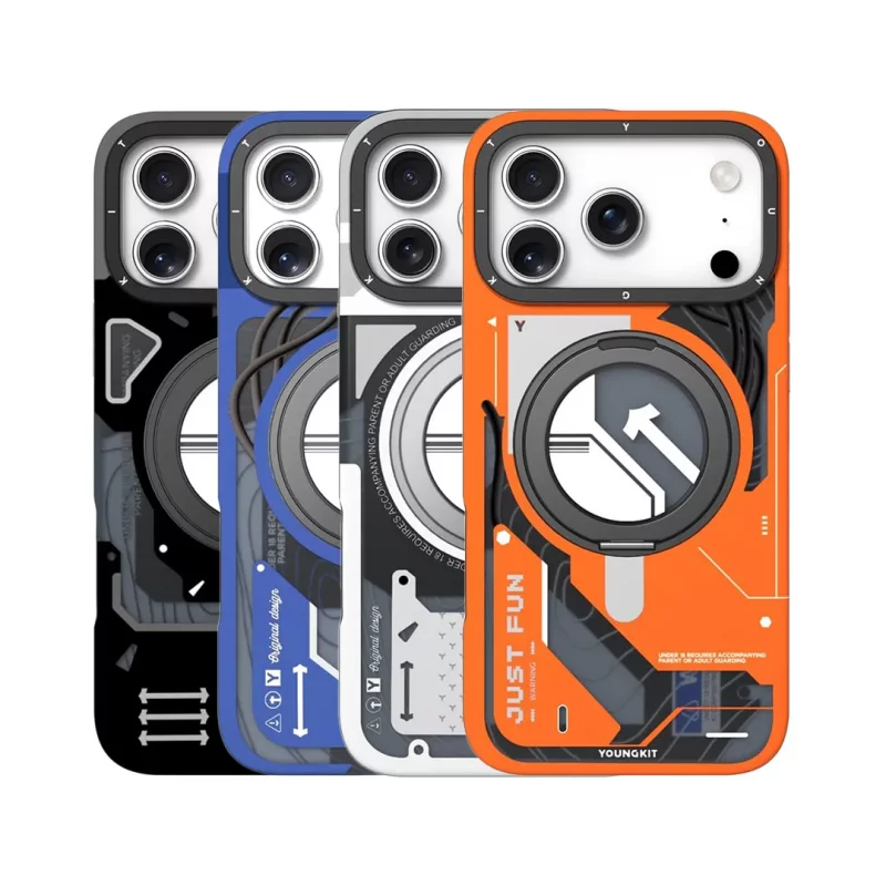 قاب آیفون 17 پرو مگ سیف پایه هولدر یانگ کیت CyberPunk iPhone 17 Pro