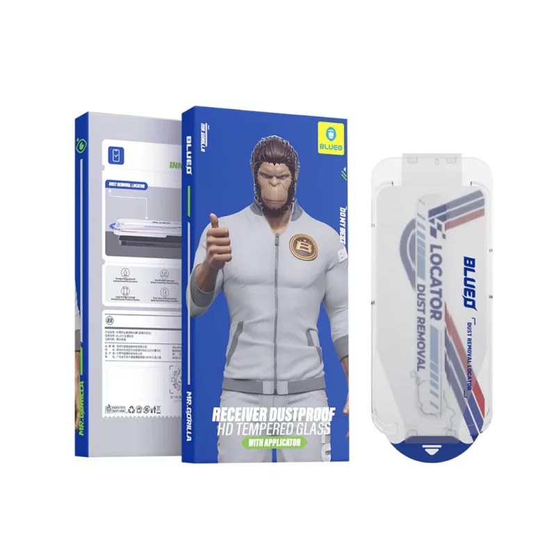 گلس آیفون 17 و آیفون 17 پرو و 16 پرو شفاف با کیت نصب اتوماتیک بلوئو iPhone 17/17 Pro/16 Pro