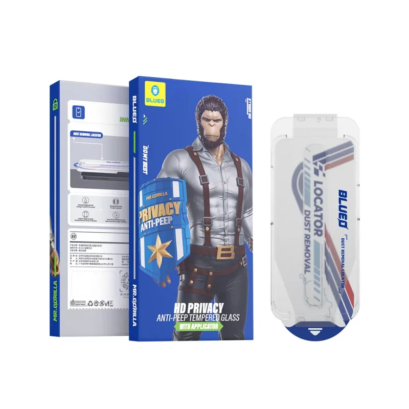 گلس آیفون 17 و آیفون 17 پرو و 16 پرو پرایوسی با کیت نصب اتوماتیک بلوئو Privacy Anti-Peep iPhone 17/17 Pro/16 Pro