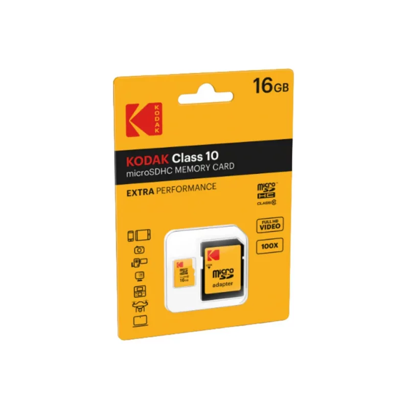 کارت حافظه‌ microSDHC کداک با آداپتور SD ظرفیت 16 گیگابایت