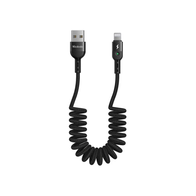 کابل شارژ آیفون لایتنینگ فنری کارپلی مک دودو مدل Mcdodo CA-6410 طول 1.8 متر