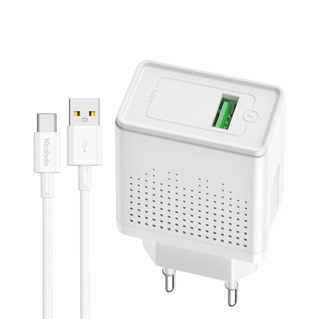 شارژر 18 وات یو اس بی مک دودو مدل Mcdodo 18W QC3.0 Quick Charger با کابل Type-C