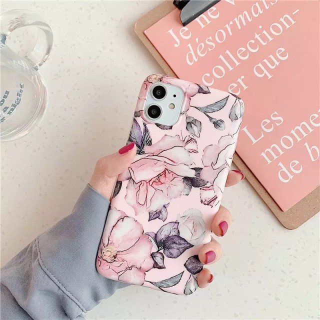 کاور طرح گل مینیاتوری مدل صورتی مناسب آیفون 11 پرومکس اپل (iPhone 11 Pro Max)