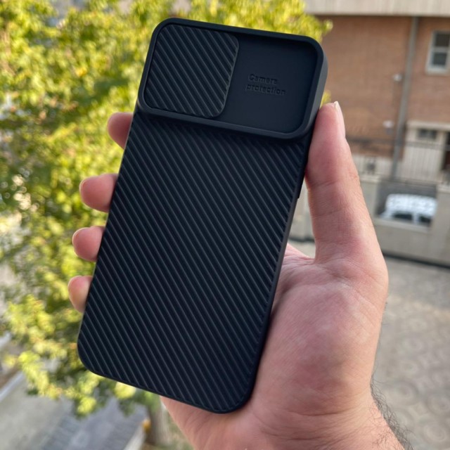 کاور سیلیکونی محافظ لنزدار کشویی مناسب آیفون 12 پرومکس اپل iPhone 12 Pro Max