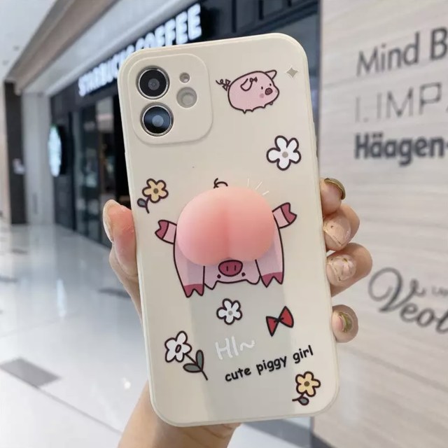 کاور خوک بازیگوش هلویی مناسب آیفون 12 اپل iPhone 12