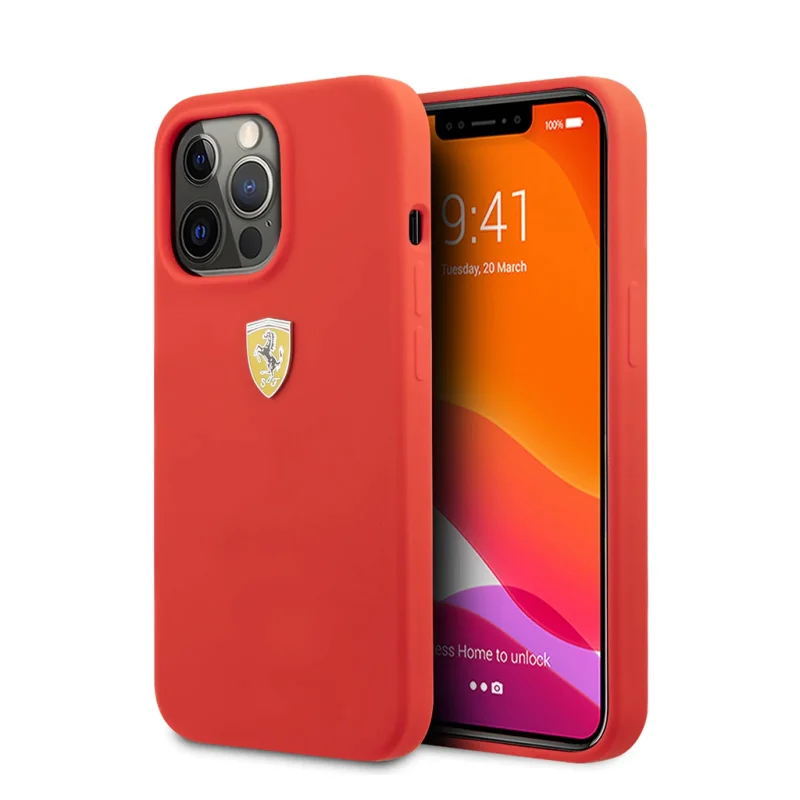 کاور سیلیکونی فراری مدل Silicone Track Red مناسب آیفون 13 پرو اپل iPhone 13 Pro