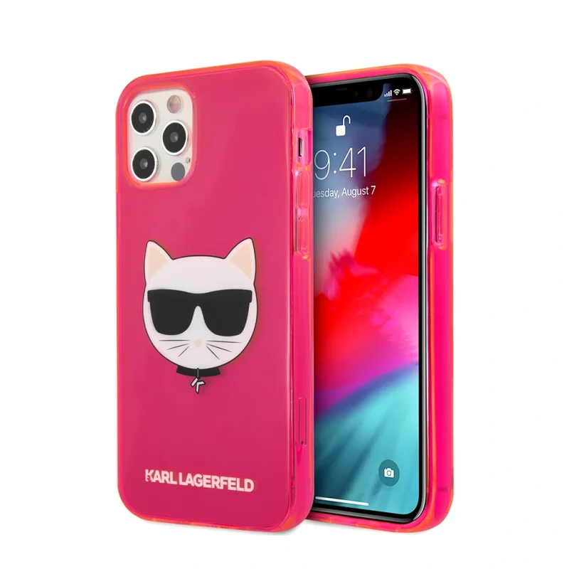 کاور اورجینال کارل لاگرفلد مدل PINK CHOUPETTE مناسب آیفون 12 پرومکس اپل iPhone 12 Pro Max