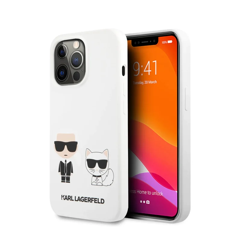 کاور سیلیکونی کارل لاگرفلد مدل KARL & CHOUPETTE مناسب آیفون 13 پرومکس اپل iPhone 13 Pro Max