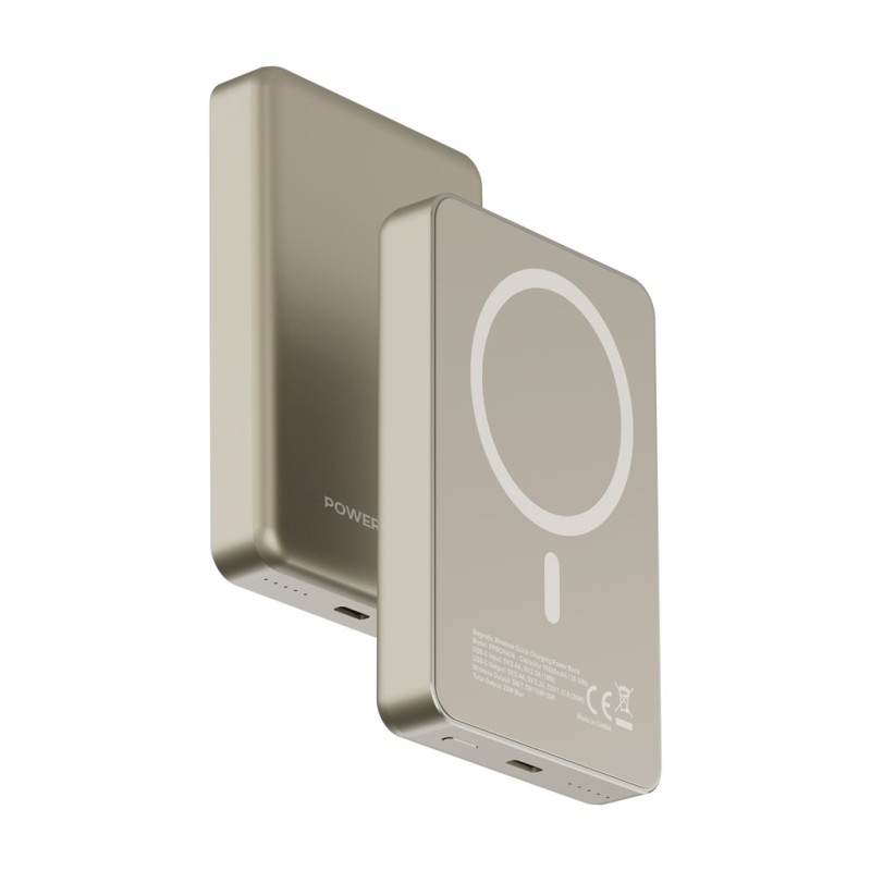 پاور بانک مگ سیف 20 وات پاورولوژی مدل MagSafe Aluminum PD PPBCHA34 ظرفیت 10000 میلی آمپر