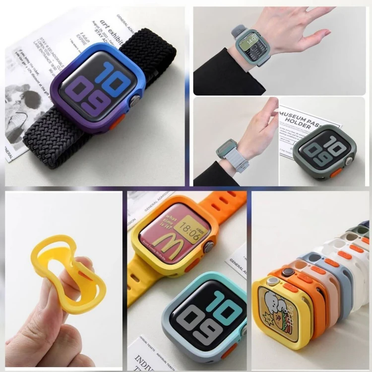 کاور محافظ اپل واچ سیلیکونی دو رنگ مدل دیفندر گرادینت سایز 38/40/41 میلی متر