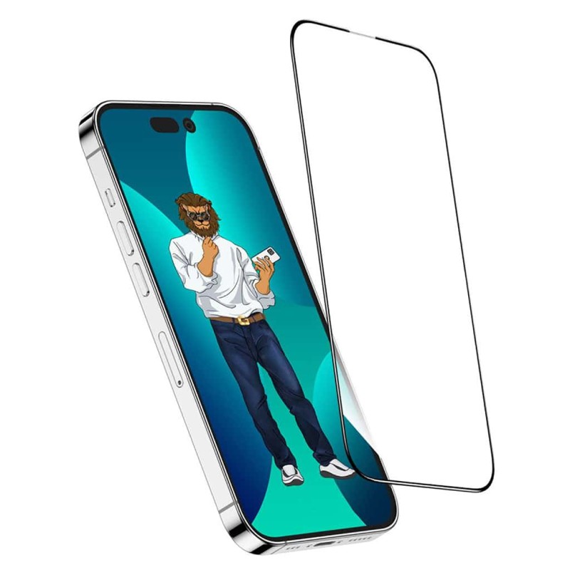 گلس محافظ صفحه شفاف آیفون 13 پرو مکس و 14 پلاس گرین Green iPhone 13 Pro Max/14 Plus 9H Steve Clear HD Full Glass