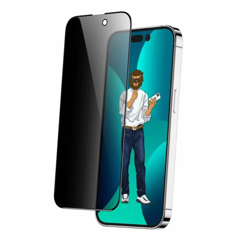 گلس محافظ صفحه پرایوسی آیفون 14 پرو مکس گرین Green iPhone 14 Pro Max 9H Steve Privacy HD Full Glass