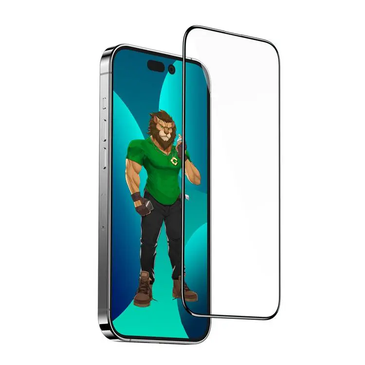 گلس محافظ صفحه شفاف آیفون 14 پرو مکس گرین Green iPhone 14 Pro Max 3D HD-PET Clear HD Full Glass