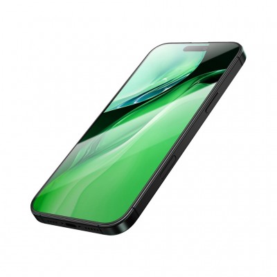 گلس محافظ صفحه شفاف آیفون 16 پرو مکس گرین Green iPhone 16 Pro Max Silicone Plus Clear HD Full Glass