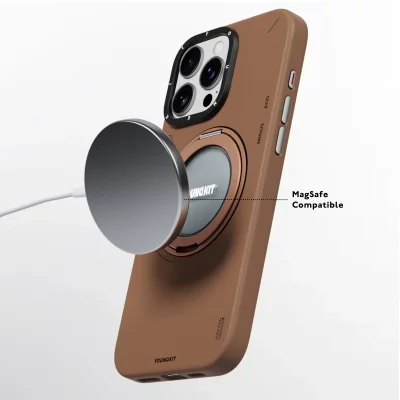 کاور مگ سیف استند (هولدر) چرم یانگ کیت مدل Leather 360° Spin MagSafe مناسب آیفون 16 پرومکس اپل iPhone 16 Pro Max