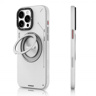 کاور مگ سیف استند (هولدر) چرم یانگ کیت مدل Leather 360° Spin MagSafe مناسب آیفون 16 پرومکس اپل iPhone 16 Pro Max
