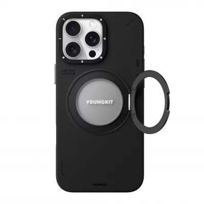 کاور مگ سیف استند (هولدر) چرمی یانگ کیت مدل Leather 360° Spin MagSafe مناسب آیفون 16 پرومکس اپل iPhone 16 Pro Max