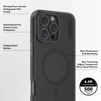 کاور مگ سیف دودی یانگ کیت مدل Crystal Shield مناسب آیفون 16 پرومکس اپل iPhone 16 Pro Max