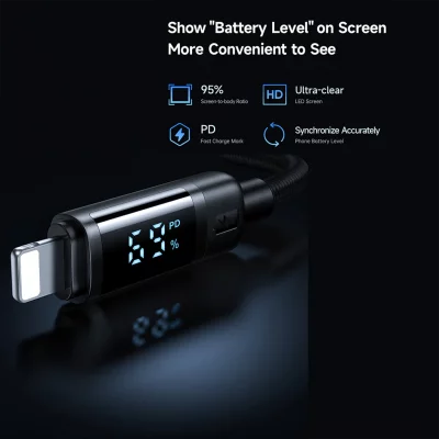 کابل تایپسی به لایتنینگ 36 وات با نمایشگر مک دودو مدل Mcdodo 36W PD CA-5210 طول 1.2 متر