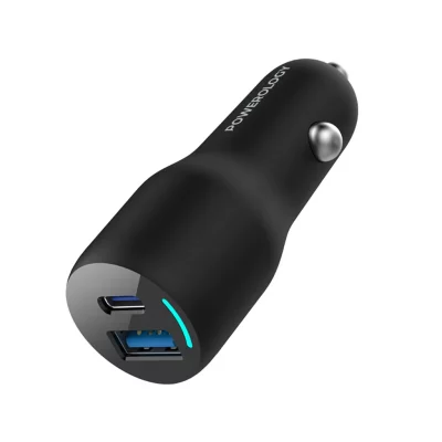 شارژر فندکی 2 پورت تایپ‌ سی و یو‌ اس‌ بی 53 وات پاورولوژی مدل Powerology 53W Dual Port Car Charger