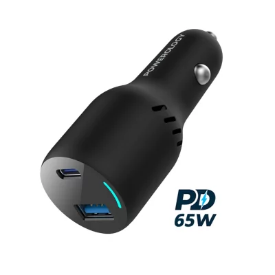 شارژر فندکی 2 پورت تایپ‌ سی و یو‌ اس‌ بی 83 وات پاورولوژی مدل Powerology 83W Dual Port Car Charger