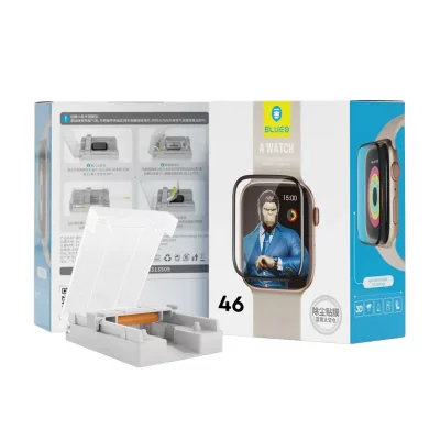 گلس اپل واچ با کیت نصب اتوماتیک سری 10 سایز 46 میلی متر بلوئو BLUEO 3D Curved