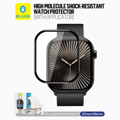 گلس اپل واچ با کیت نصب اتوماتیک سری 10 سایز 46 میلی متر بلوئو BLUEO 3D Curved