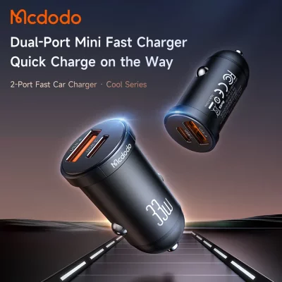 شارژر فندکی تایپ سی 2 پورت 33 وات مک دودو Mcdodo 33W 2-Port PD Car Charger CC-2320