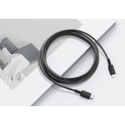 کابل روکش کنفی تایپسی به لایتنینگ 60 وات انکر مدل Anker 322 USB-C to Lightning Braided A81B6 طول 1.8 متر