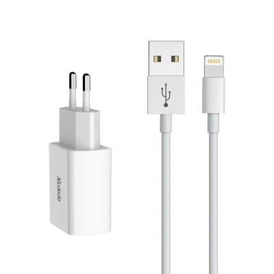 شارژر 2 پورت یو اس بی با کابل لایتنینگ مک دودو گارانتی متین Mcdodo CH-6720