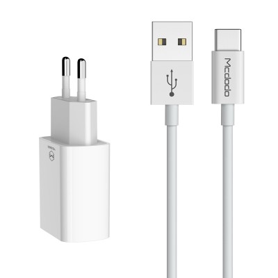 شارژر 2 پورت یو اس بی با کابل تایپ سی مک دودو گارانتی متین Mcdodo Type-C Cable CH-6721