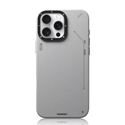 کاور مگ سیف چرمی آیفون 15 پرو مکس اپل یانگ کیت مدل Youngkit Simple Matte Leather iPhone 16 Pro Max