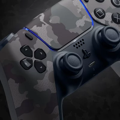دسته بازی پلی استیشن 5 سونی ارتشی طوسی مدل Sony PlayStation PS5 DualSense Gray Camouflage