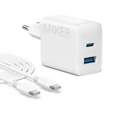 شارژر 2 خروجی 20 وات با کابل تایپ سی انکر مدل Anker 2-Port USB-C B2348