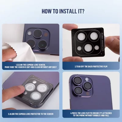 محافظ لنز دوربین رینگی آیفون 16 و 16 پلاس بلوئو BLUEO Metal Frame iPhone 16/16 Plus