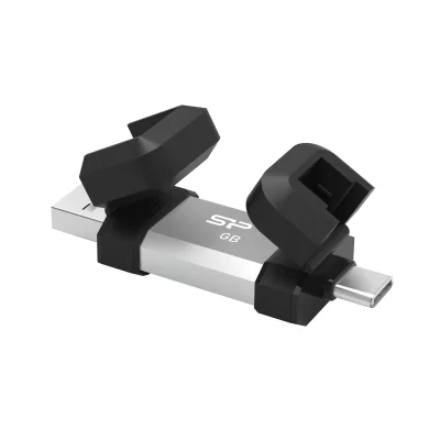 فلش مموری تایپ سی سیلیکون پاور USB-A + Type-C C51 ظرفیت 64 گیگابایت