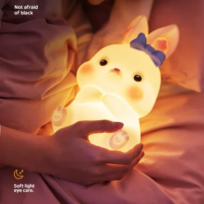 چراغ خواب فانتزی سیلیکونی رومیزی شارژی طرح خرگوش Bunny