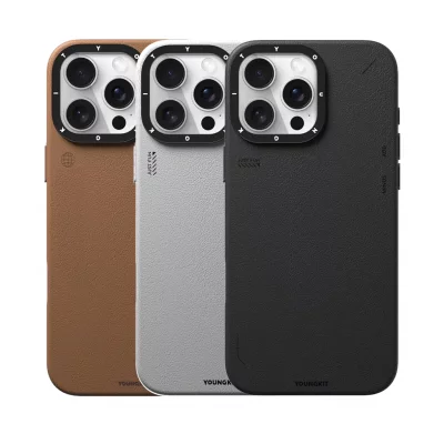 کاور مگ سیف چرمی آیفون 16 پرو یانگ کیت Youngkit Simple Matte Leather iPhone 16 Pro